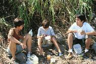 Therese, Paul and Kazu take a lunch break and discuss all that has happened since we last saw him