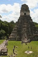 Viewing Templo 1 (Pyramid of the Jaguar) from Templo III in the Gran Plaza. An amazing site and feeling.