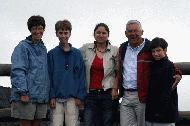 Therese, Peter, and Paul with our new Costa Rican friends Maria and Miguel at the rim of Volcan Irazu